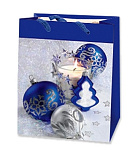 Antella Пакет подарочный бумажный новогодний 11х14х6 S шары